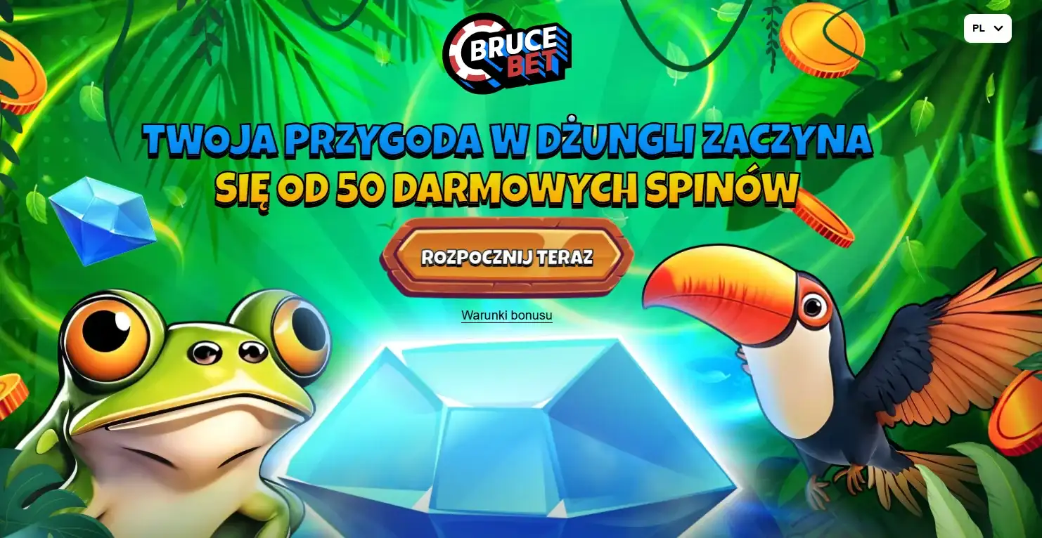 Bonus 50 darmowych spinów w Bruce Bet